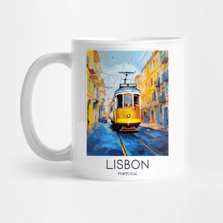 A Pop Art Travel Print of Lisbon - Portugal Mug